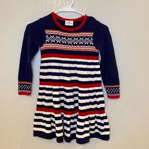 Hanna Andersson Fair Isle Dress 100% Cotton  Kids Sz 5